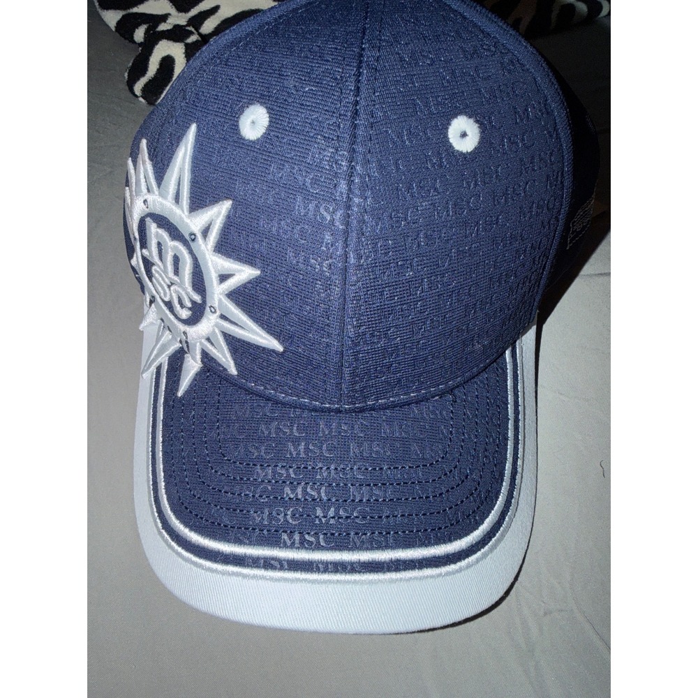 MSC Cruises Baseball Cap Sport Navy Blue RPET Sun Logo Hat S1276980 NWT